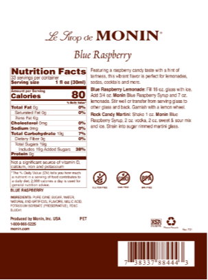 Monin Blue Raspberry Syrup