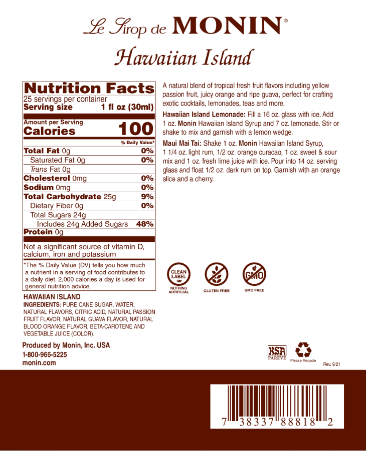 Monin Hawaiian Island Syrup