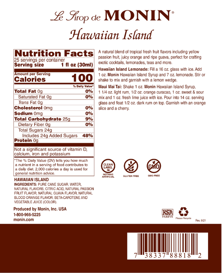 Monin Hawaiian Island Syrup