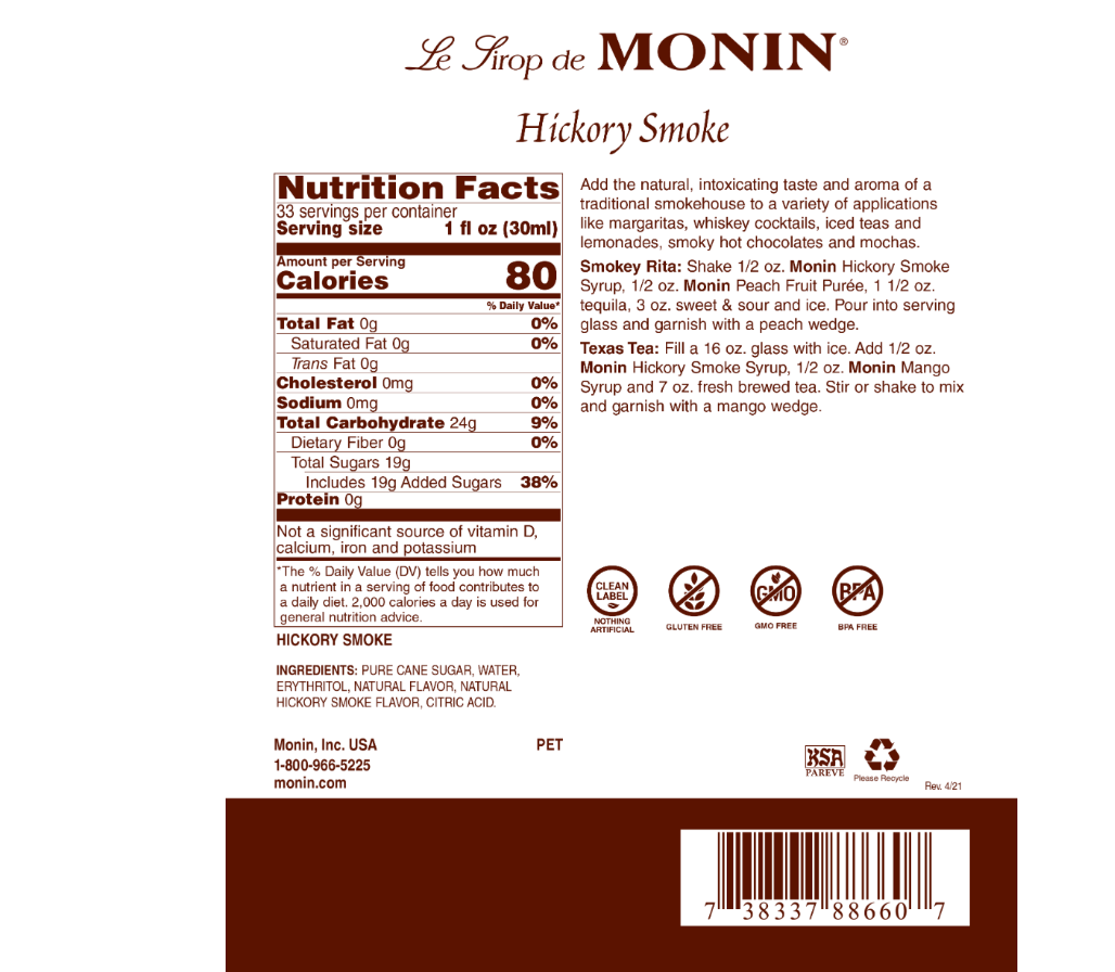 Monin Hickory Smoke Syrup