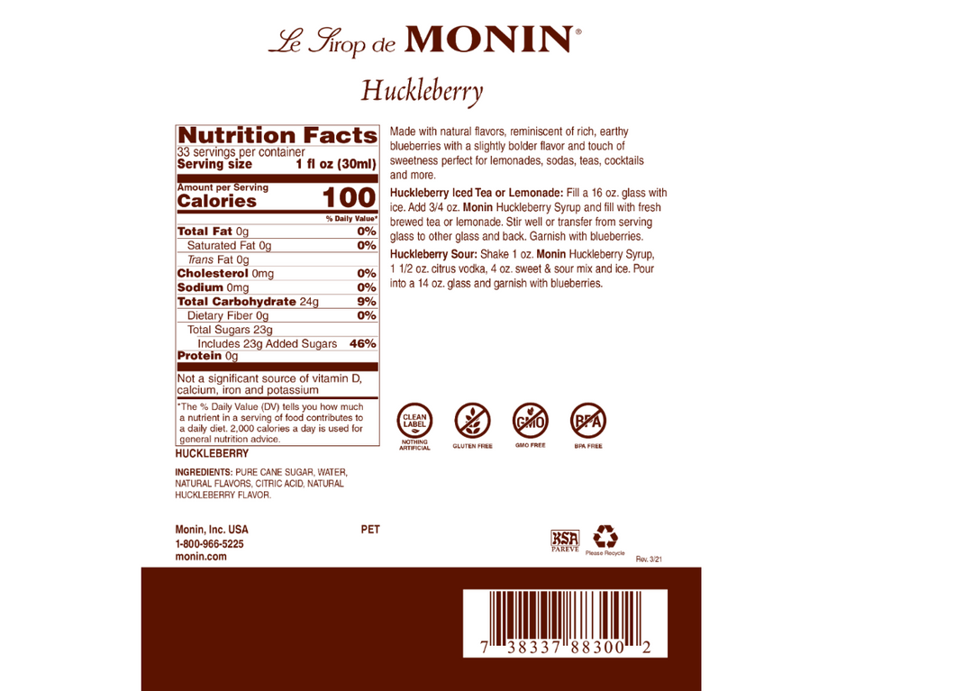 Monin Huckleberry Syrup