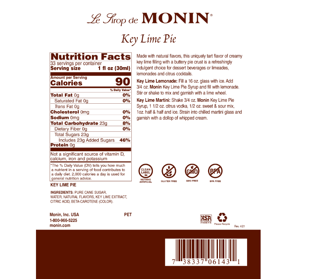 Monin Key Lime Pie Syrup