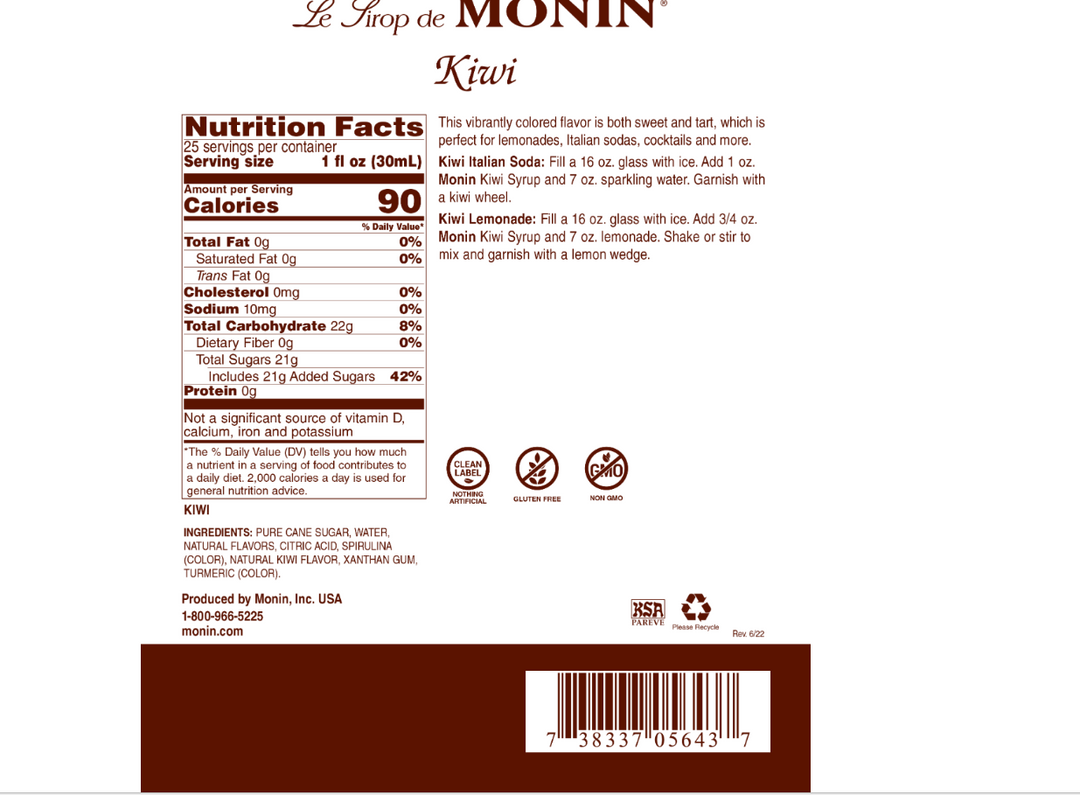 Monin Kiwi Syrup