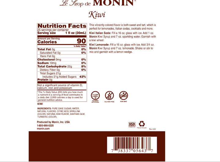 Monin Kiwi Syrup