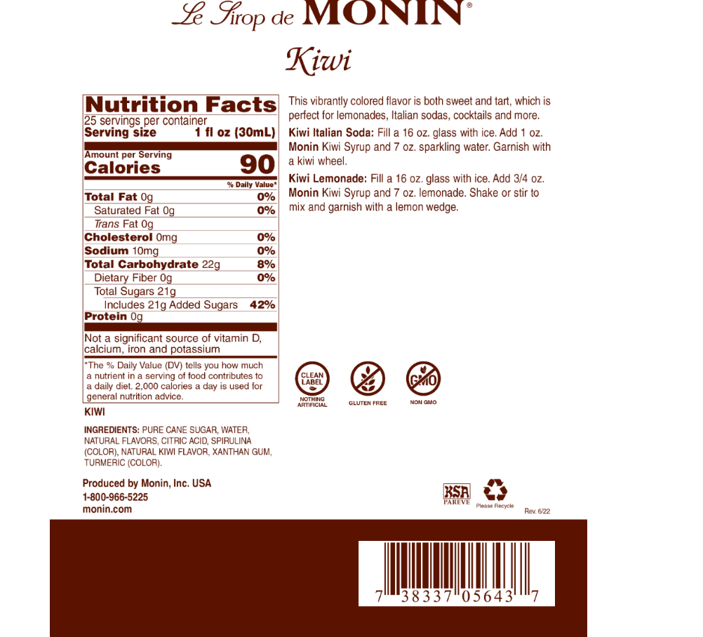 Monin Kiwi Syrup