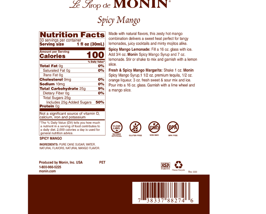 Monin Spicy Mango Syrup