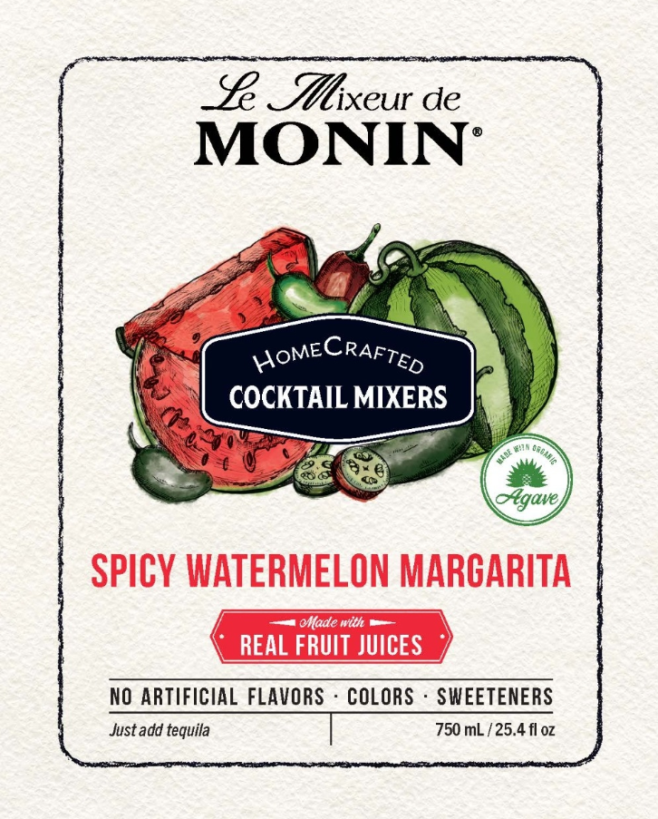 Monin HomeCrafted Spicy Watermelon Margarita Cocktail Mixer