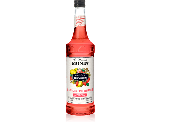 Monin HandCrafted Strawberry Ginger Lemonade Cocktail Mixer