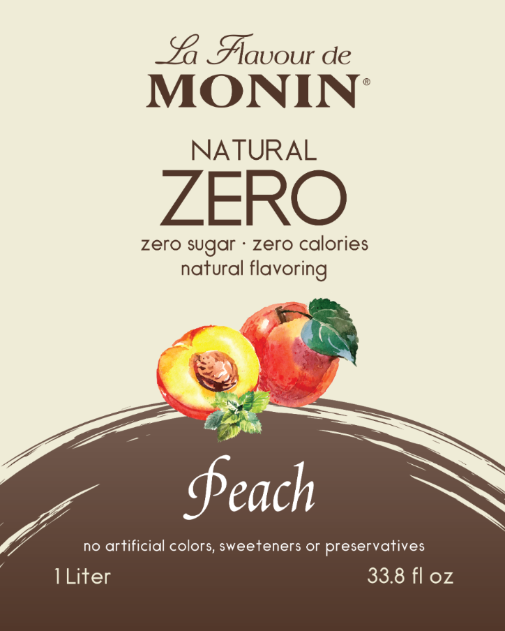 Monin Natural Zero Peach Syrup