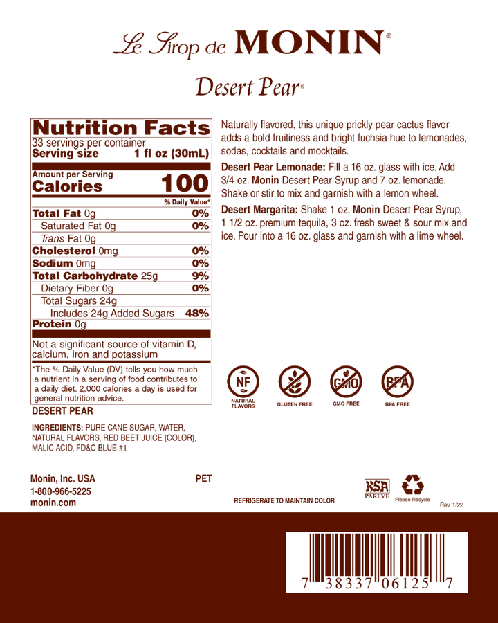 Monin Desert Pear Syrup