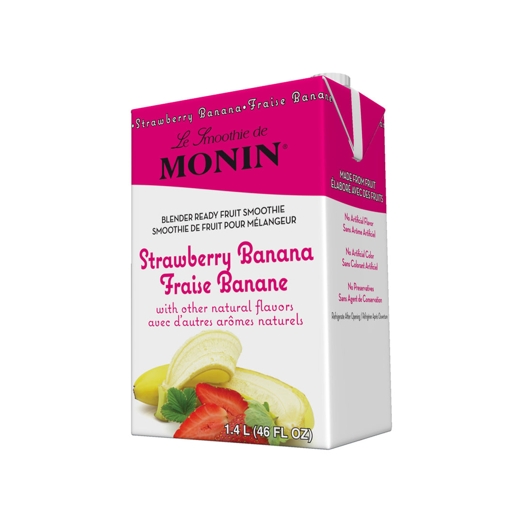 Monin Strawberry Banana Smoothie Mix - 6 x 46oz