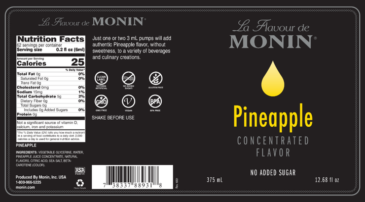 Monin Pineapple Concentrate 4 x 375ml