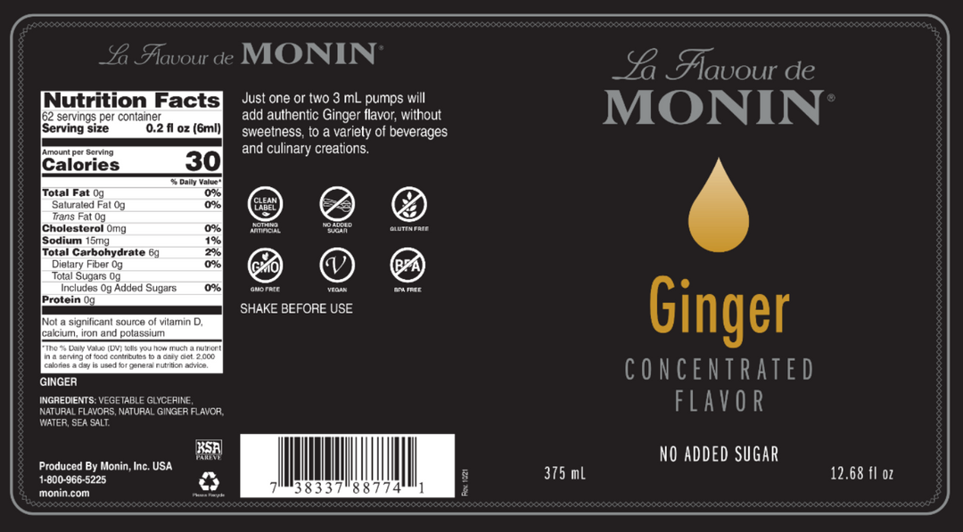 Monin Ginger Concentrate 4 x 375ml