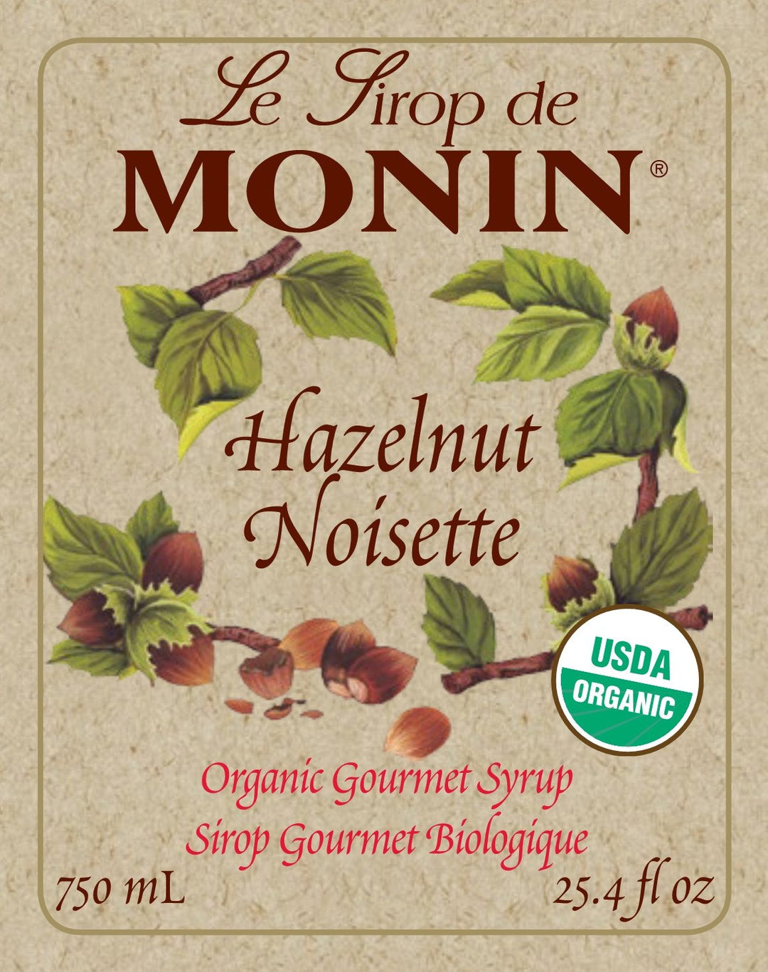Monin Organic Hazelnut Syrup Case