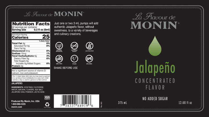 Monin Jalepeno Concentrate 4 x 375ml